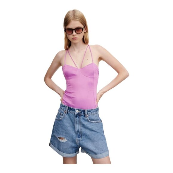 Zara Satin-Effect Strappy Bodysuit - Picture 4 of 8